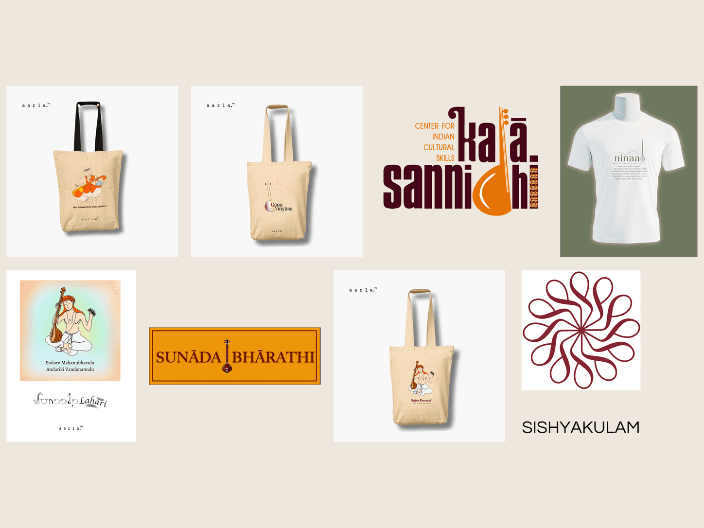Merchandise for various music schools